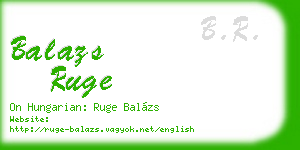 balazs ruge business card